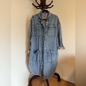 Anthropologie Pilcro long light denim jacket size M (oversized)